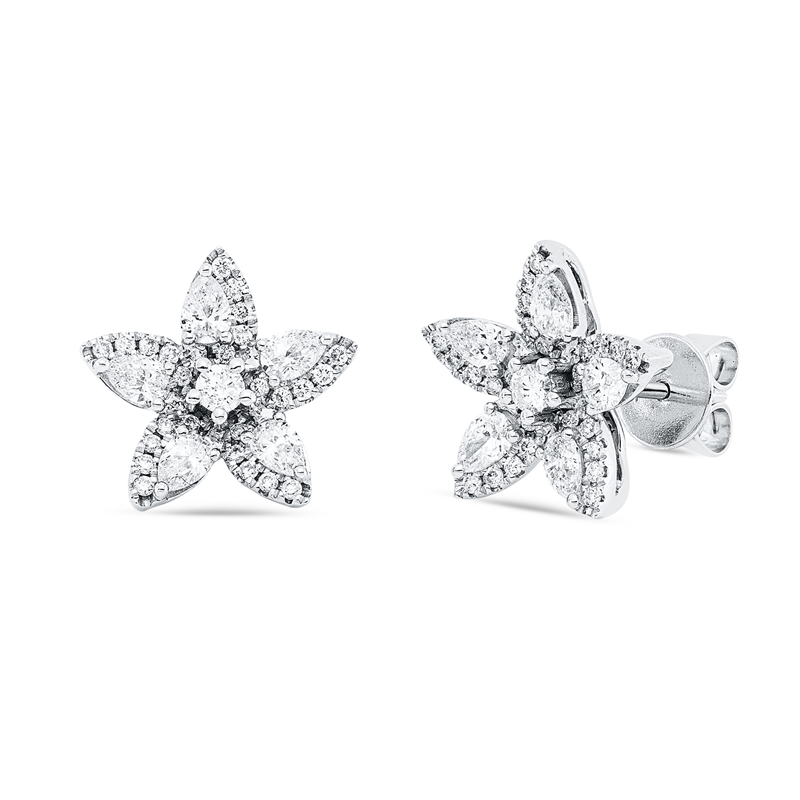 Ohrstecker    aus 585/-14 Karat Weißgold mit 62 Diamanten 0