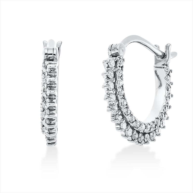 Creolen    aus 750/-18 Karat Weißgold mit 74 Diamanten 0