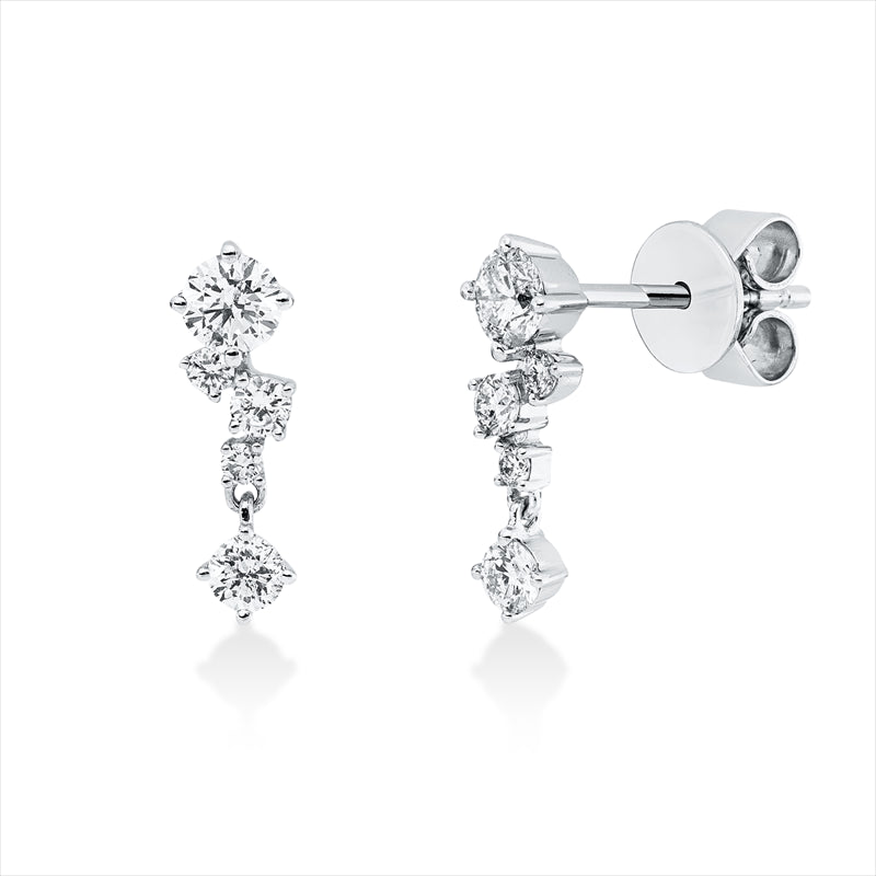 Ohrstecker    aus 750/-18 Karat Weißgold mit 10 Diamanten 0