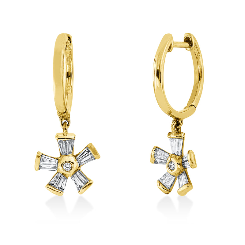 Ohrschmuck    aus 750/-18 Karat Gelbgold mit 22 Diamanten 0