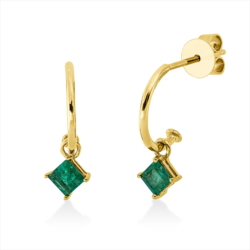 Ohrstecker mit Smaragd  aus 750/-18 Karat Gelbgold  