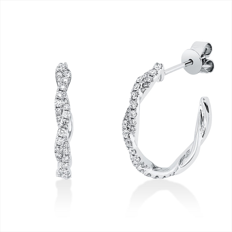 Creolen    aus 750/-18 Karat Weißgold mit 70 Diamanten 0