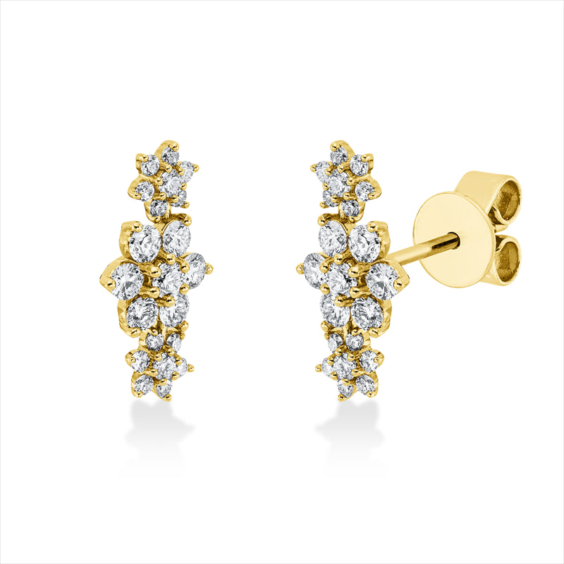 Ohrstecker    aus 750/-18 Karat Gelbgold mit 21 Diamanten 0