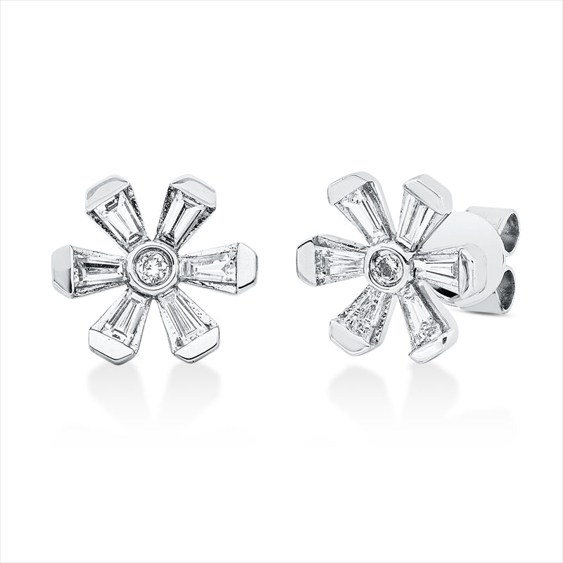 Ohrstecker    aus 750/-18 Karat Weißgold mit 14 Diamanten 0