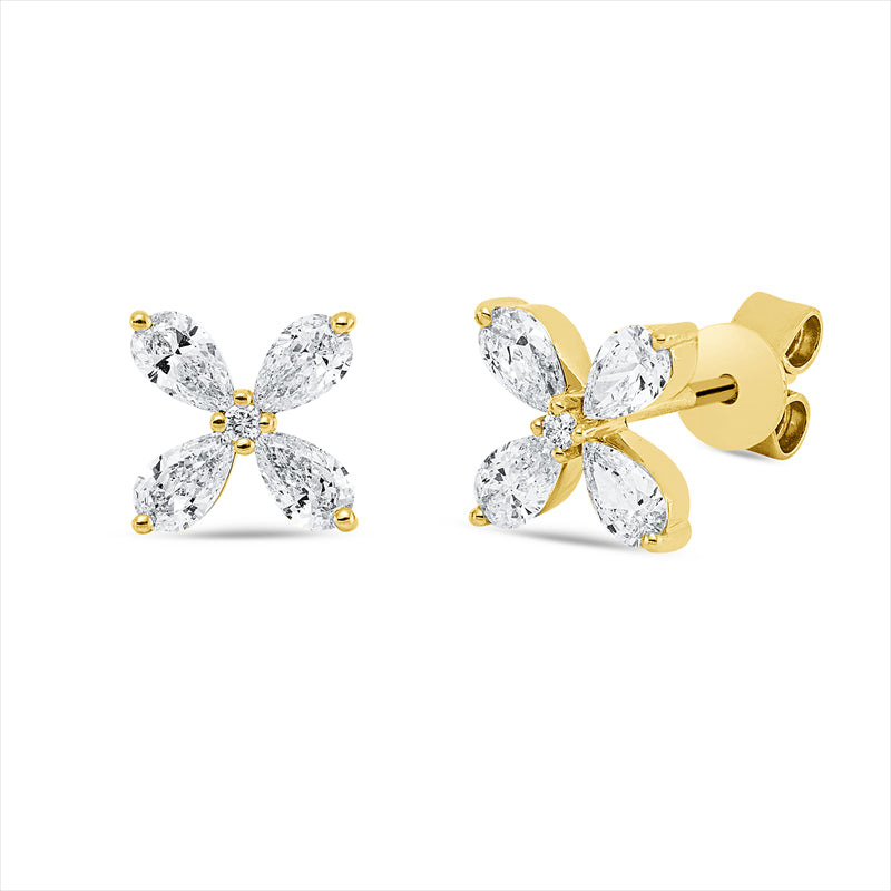 Ohrstecker    aus 750/-18 Karat Gelbgold mit 10 Diamanten 0