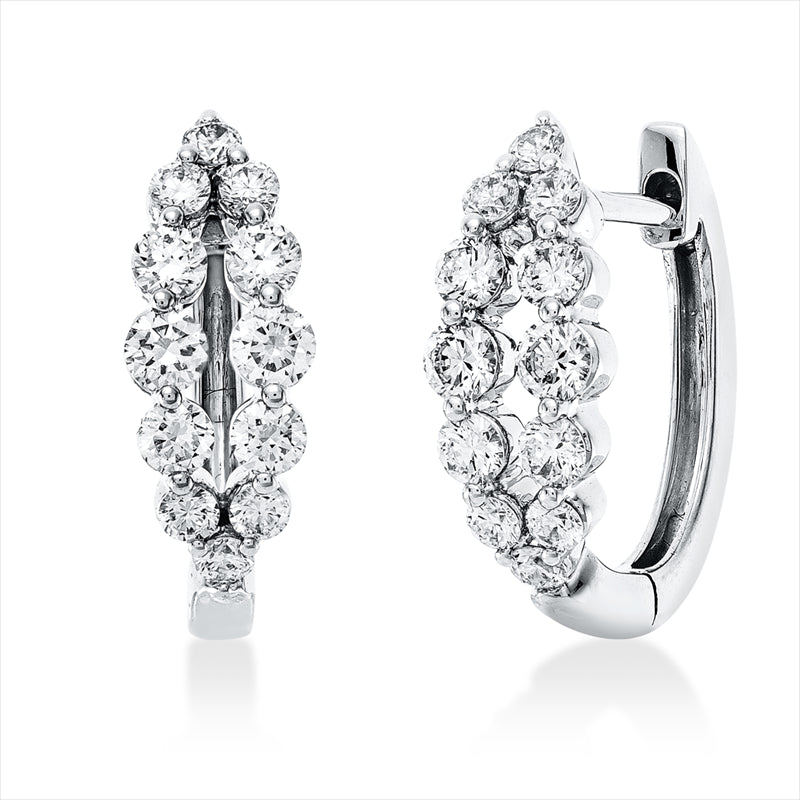 Creolen    aus 750/-18 Karat Weißgold mit 24 Diamanten 0