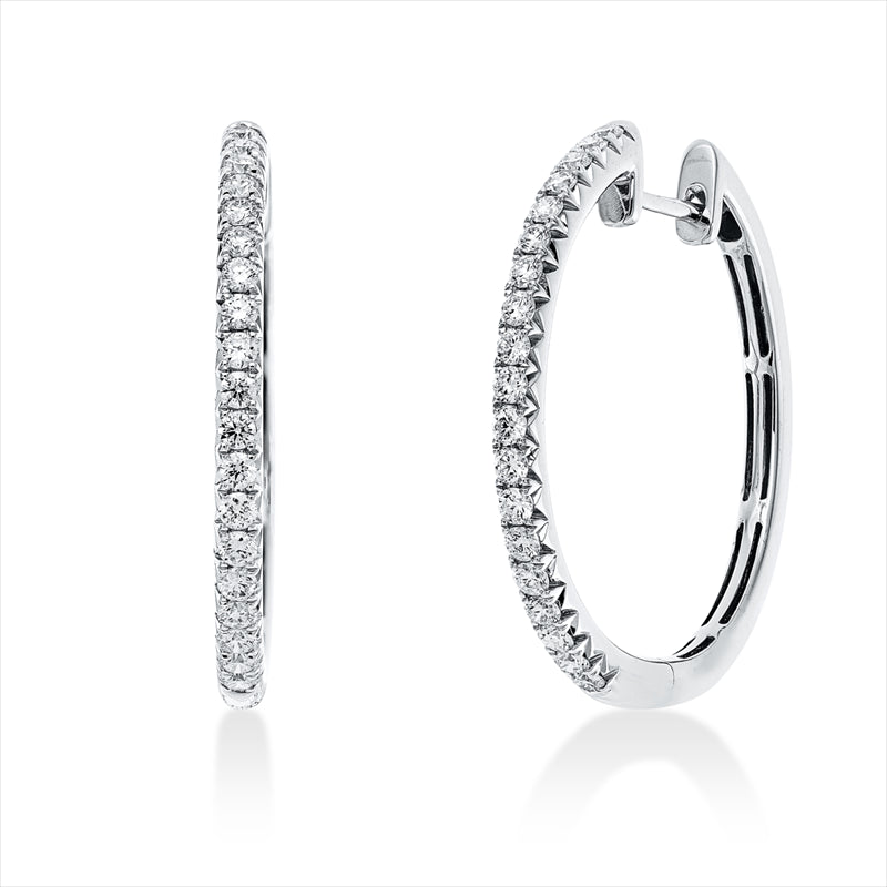 Creolen    aus 750/-18 Karat Weißgold mit 38 Diamanten 0