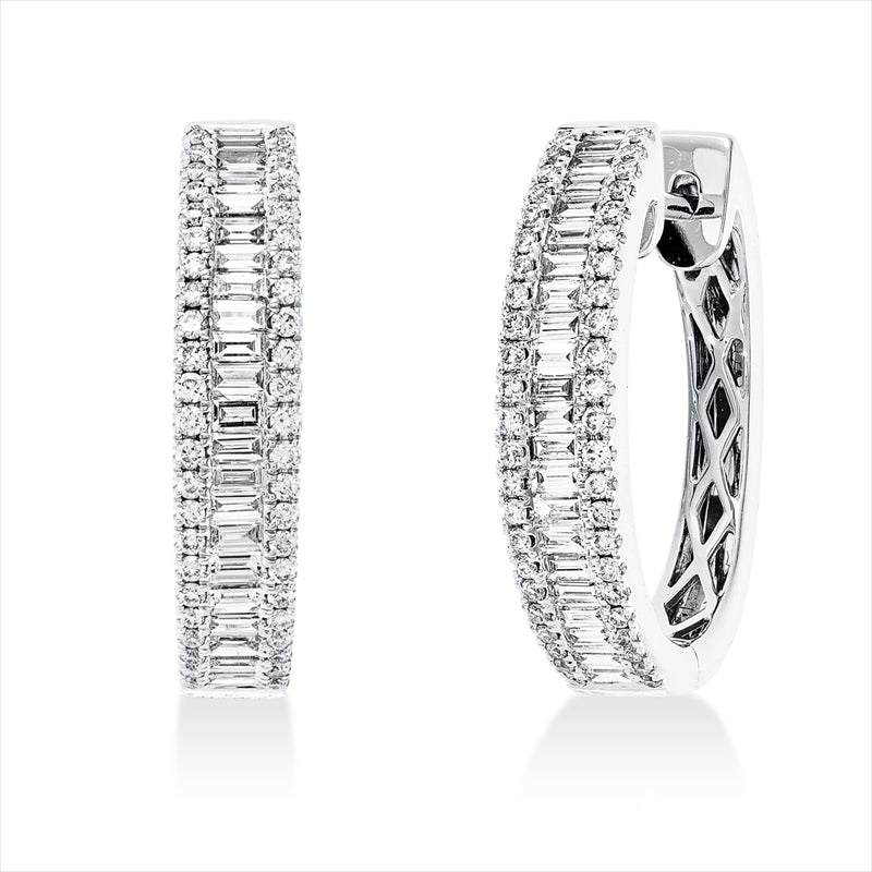 Creolen    aus 750/-18 Karat Weißgold mit 134 Diamanten 0