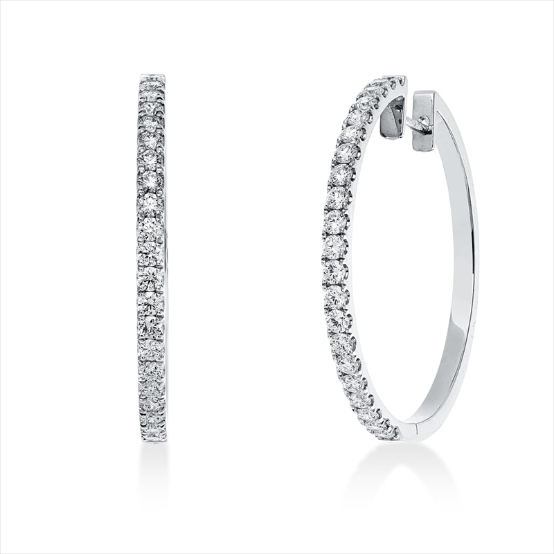 Creolen    aus 750/-18 Karat Weißgold mit 42 Diamanten 1