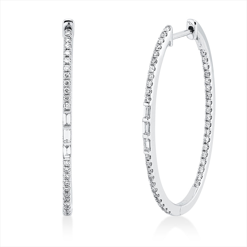 Creolen    aus 750/-18 Karat Weißgold mit 88 Diamanten 0