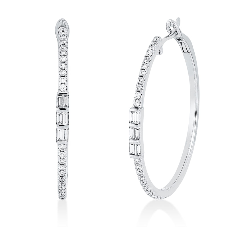 Creolen    aus 750/-18 Karat Weißgold mit 62 Diamanten 0