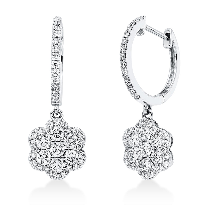 Ohrschmuck    aus 750/-18 Karat Weißgold mit 90 Diamanten 1