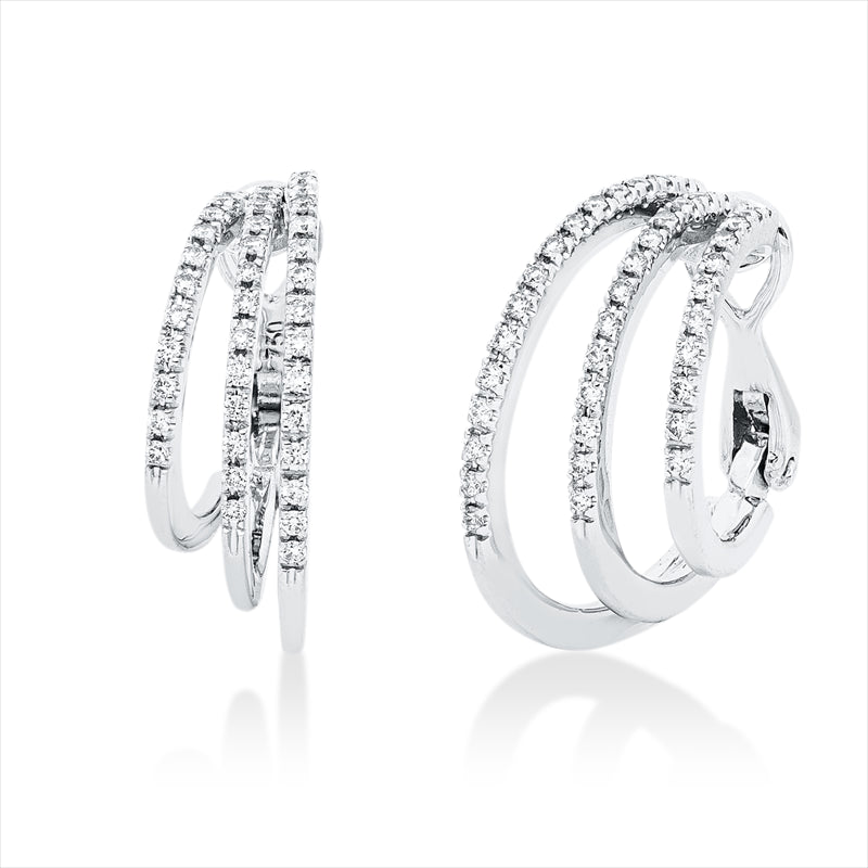 Creolen    aus 750/-18 Karat Weißgold mit 78 Diamanten 0