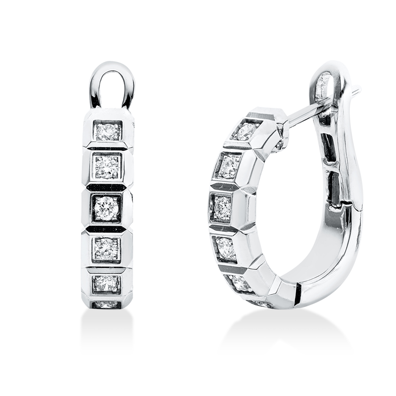 Creolen    aus 750/-18 Karat Weißgold mit 12 Diamanten 0
