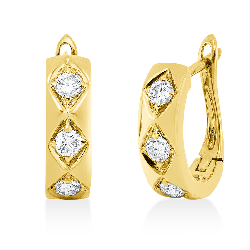 Creolen    aus 750/-18 Karat Gelbgold mit 6 Diamanten 0