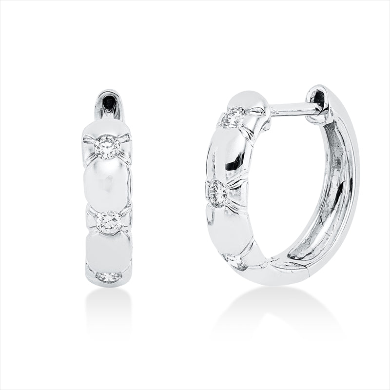 Creolen    aus 750/-18 Karat Weißgold mit 6 Diamanten 0