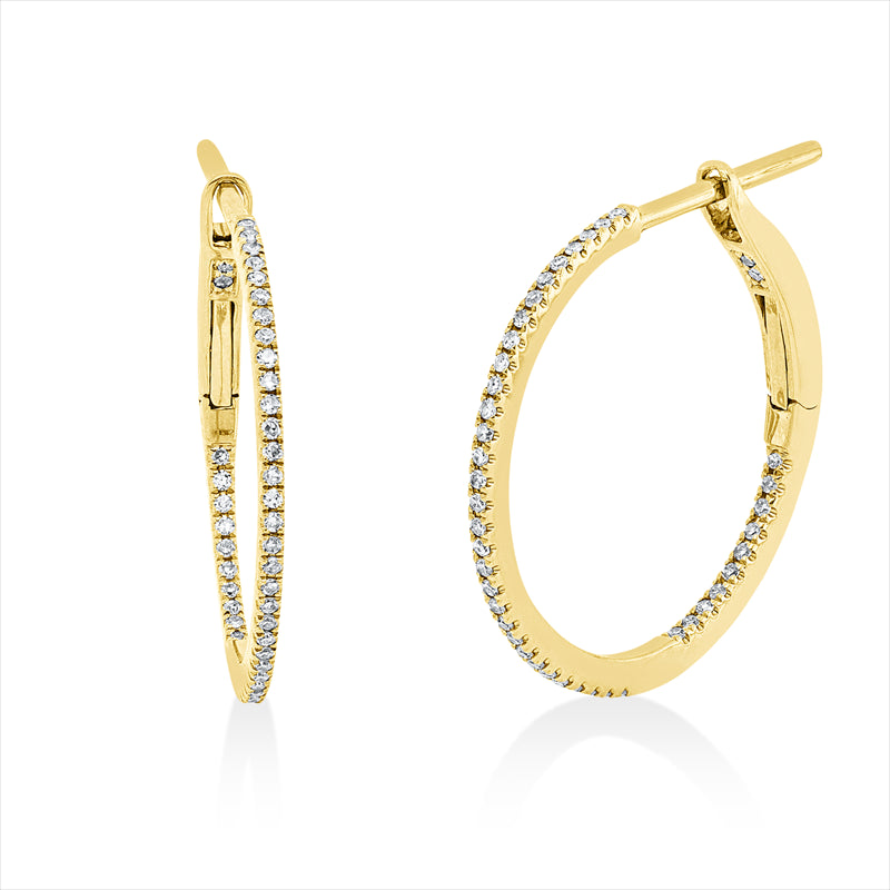 Creolen    aus 750/-18 Karat Gelbgold mit 86 Diamanten 0