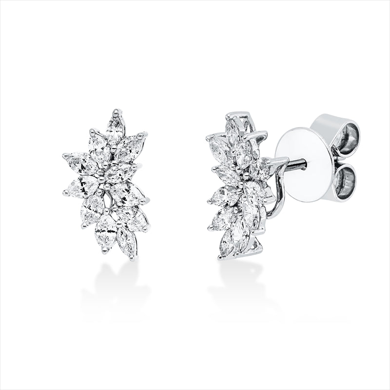 Ohrstecker    aus 750/-18 Karat Weißgold mit 22 Diamanten 0