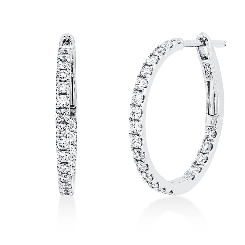 Creolen    aus 750/-18 Karat Weißgold mit 46 Diamanten 0