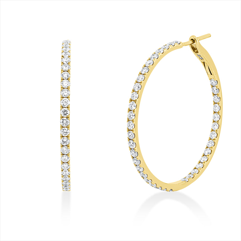 Creolen    aus 750/-18 Karat Gelbgold mit 80 Diamanten 1