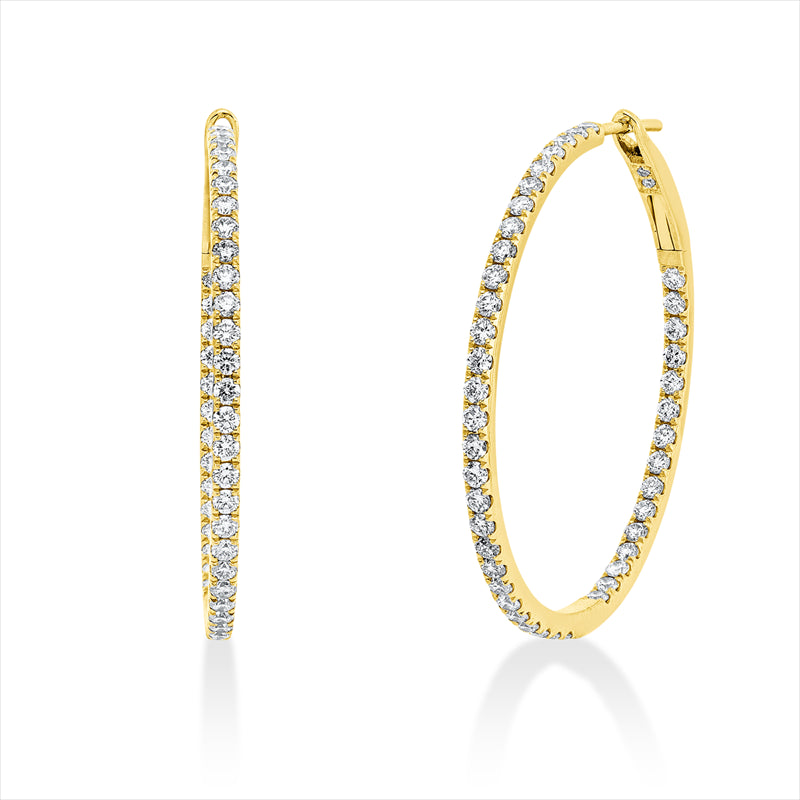 Creolen    aus 750/-18 Karat Gelbgold mit 90 Diamanten 1