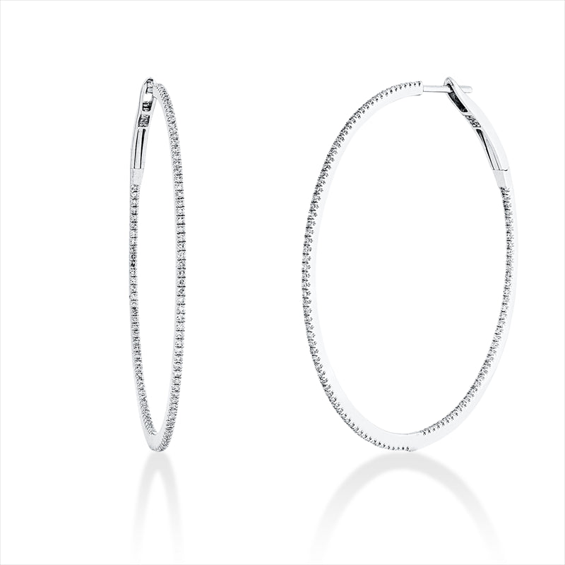 Creolen    aus 750/-18 Karat Weißgold mit 220 Diamanten 0