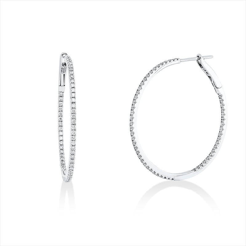 Creolen    aus 750/-18 Karat Weißgold mit 114 Diamanten 0