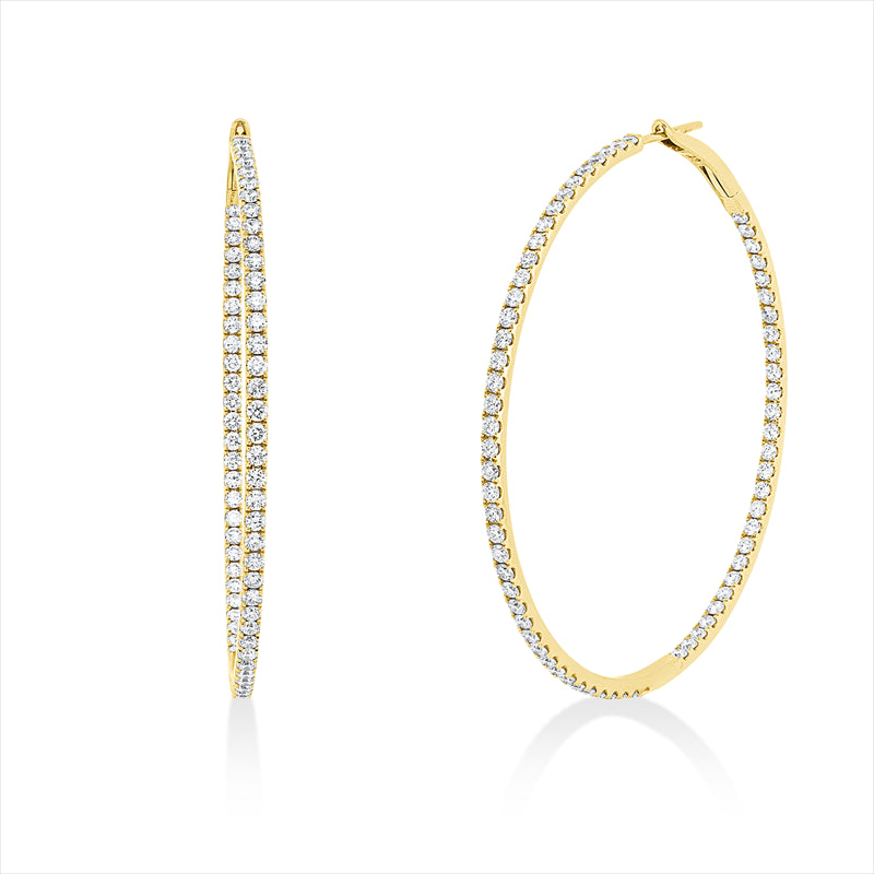 Creolen    aus 750/-18 Karat Gelbgold mit 140 Diamanten 2