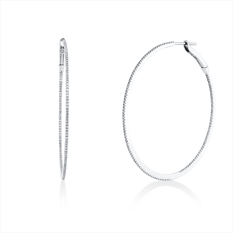 Creolen    aus 750/-18 Karat Weißgold mit 260 Diamanten 0