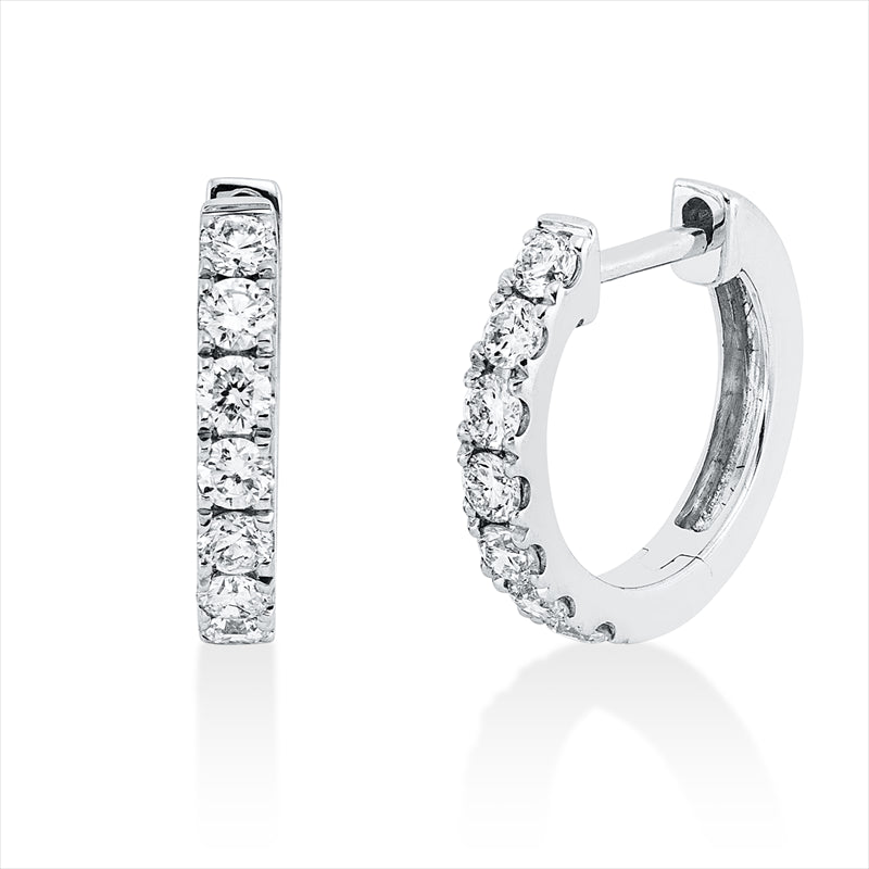 Creolen    aus 750/-18 Karat Weißgold mit 14 Diamanten 0