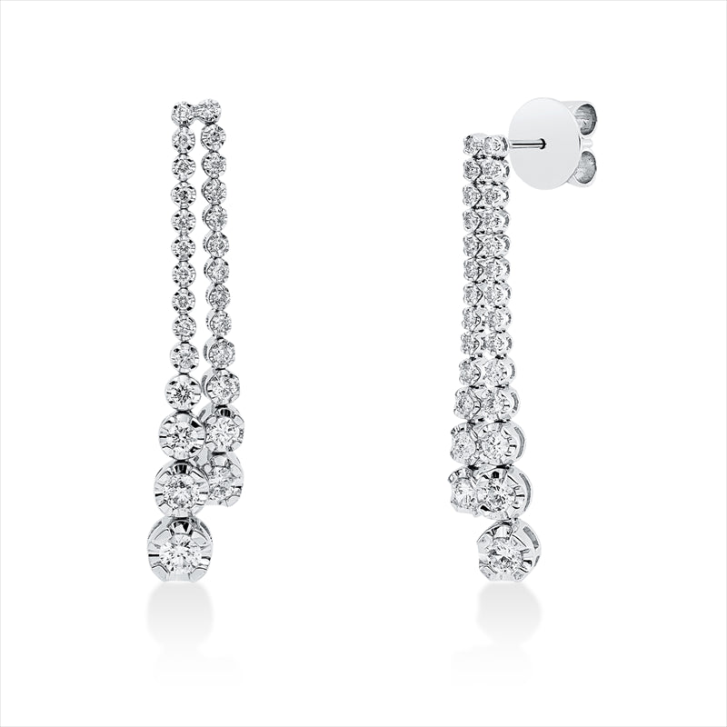 Ohrstecker    aus 585/-14 Karat Weißgold mit 54 Diamanten 1