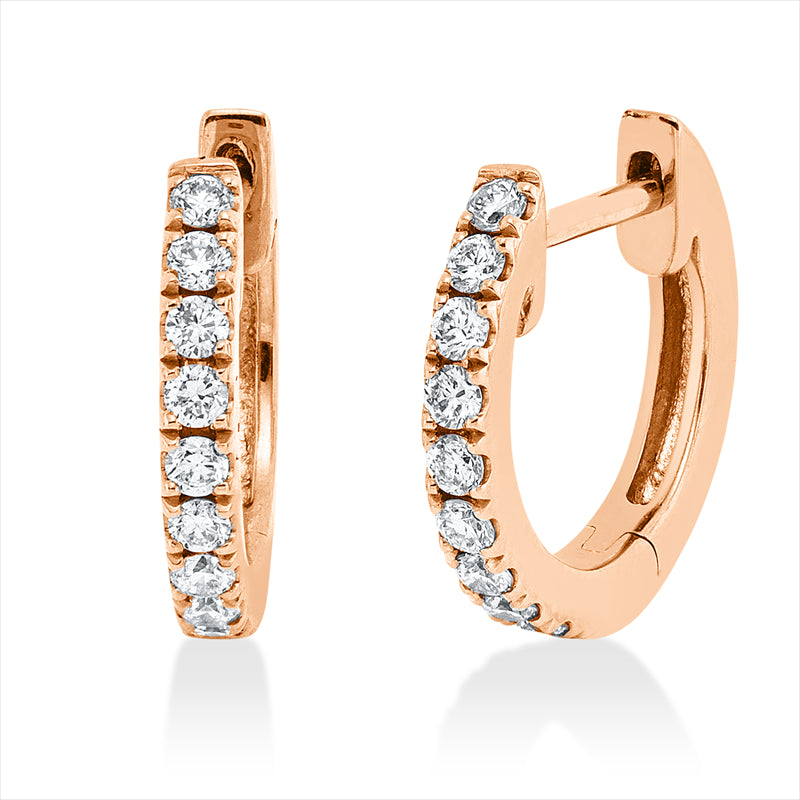 Creolen    aus 750/-18 Karat Rotgold mit 18 Diamanten 0