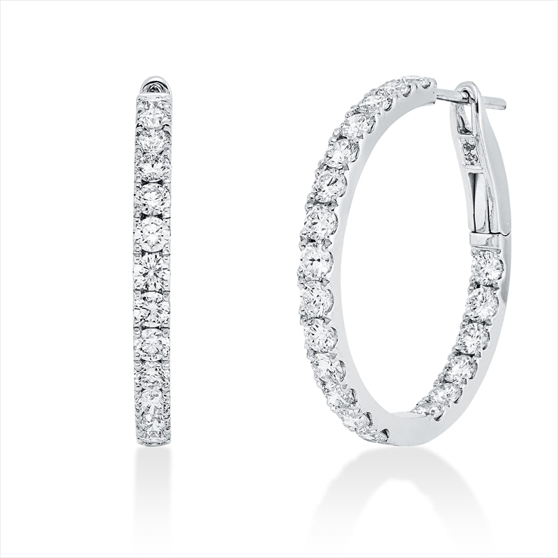 Creolen    aus 750/-18 Karat Weißgold mit 44 Diamanten 2