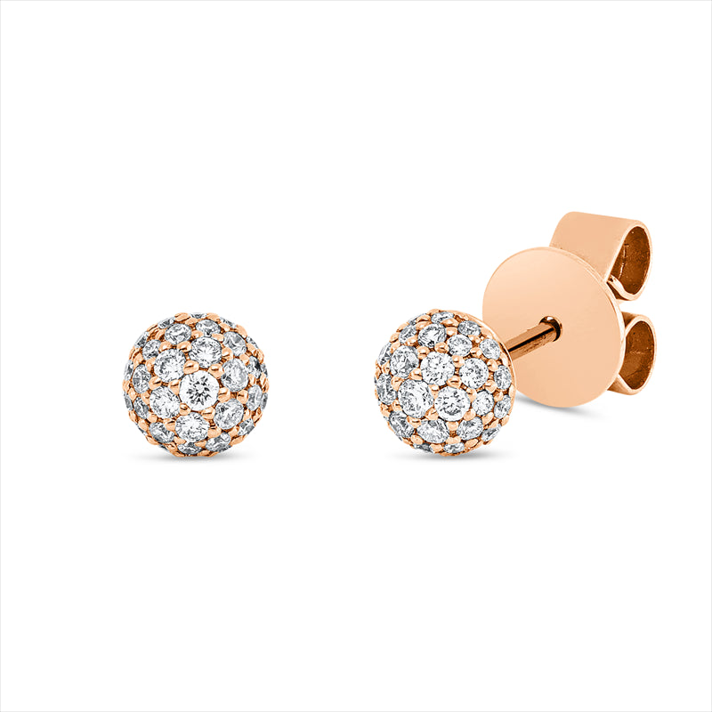 Ohrstecker    aus 750/-18 Karat Rotgold mit 66 Diamanten 0