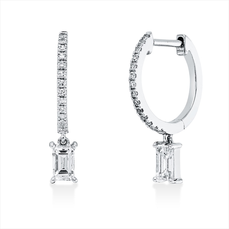 Creolen    aus 750/-18 Karat Weißgold mit 30 Diamanten 0