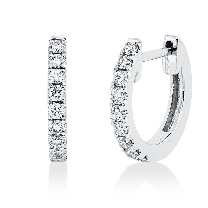 Creolen    aus 750/-18 Karat Weißgold mit 18 Diamanten 0