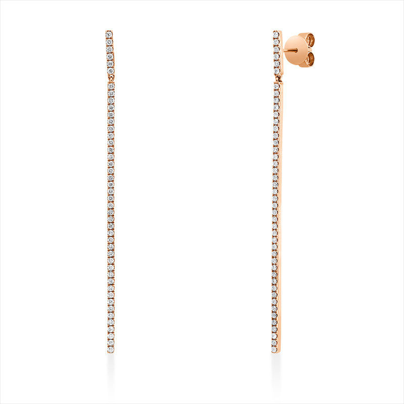 Ohrschmuck    aus 750/-18 Karat Rotgold mit 90 Diamanten 0