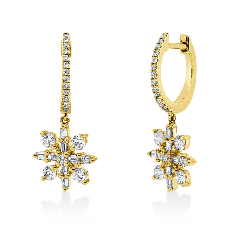 Creolen    aus 750/-18 Karat Gelbgold mit 54 Diamanten 0