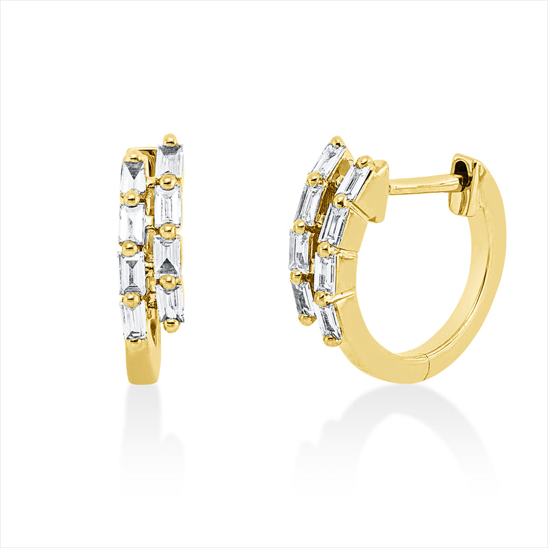 Creolen    aus 750/-18 Karat Gelbgold mit 16 Diamanten 0