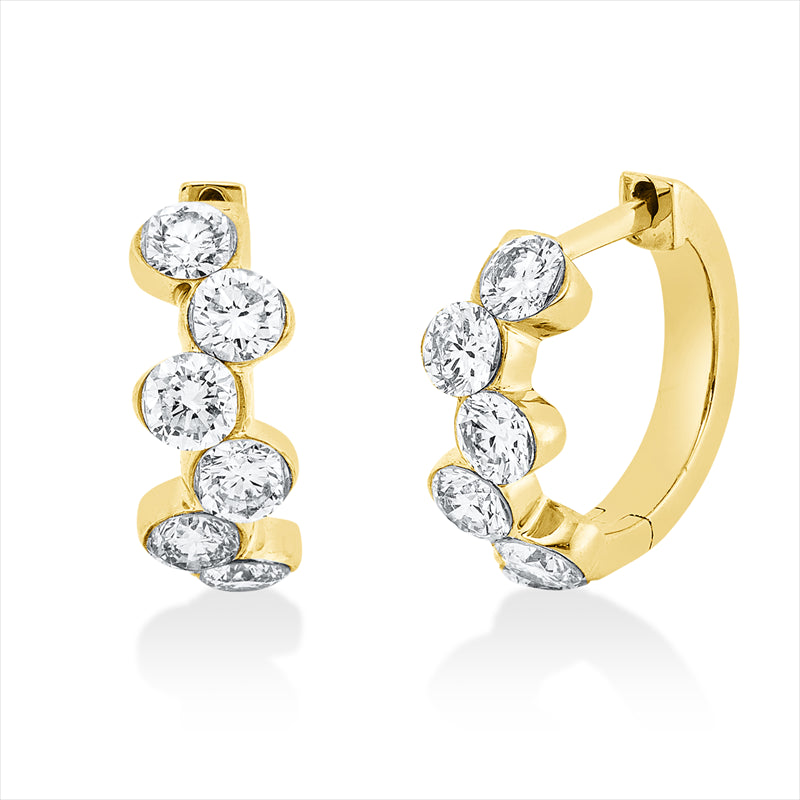 Creolen    aus 750/-18 Karat Gelbgold mit 12 Diamanten 0