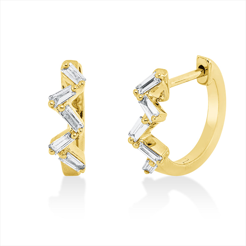 Creolen    aus 750/-18 Karat Gelbgold mit 10 Diamanten 0