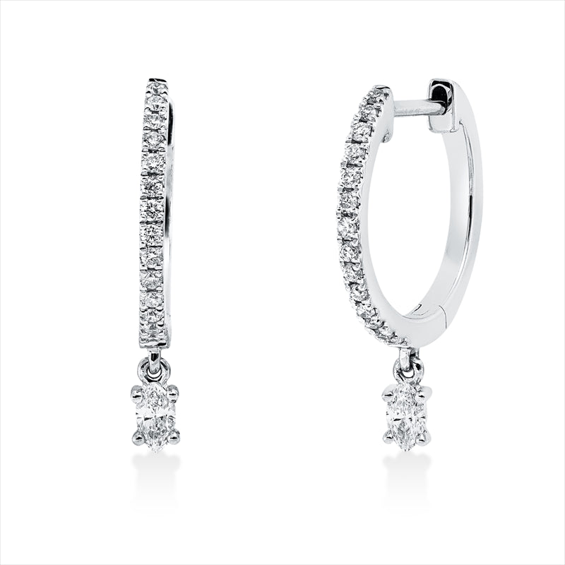 Creolen    aus 750/-18 Karat Weißgold mit 30 Diamanten 0