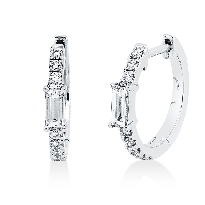 Creolen    aus 750/-18 Karat Weißgold mit 18 Diamanten 0