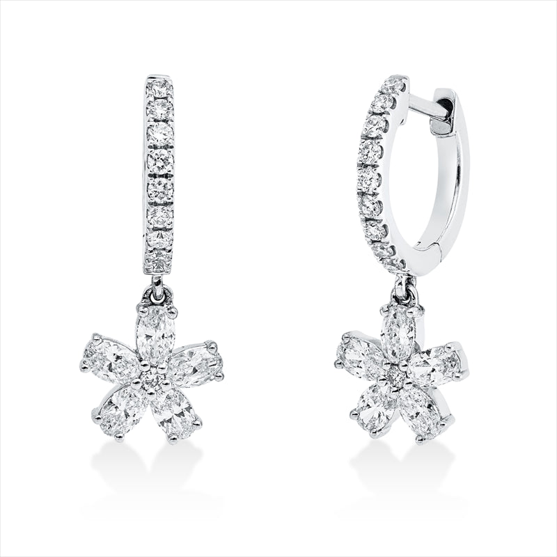 Creolen    aus 750/-18 Karat Weißgold mit 30 Diamanten 0