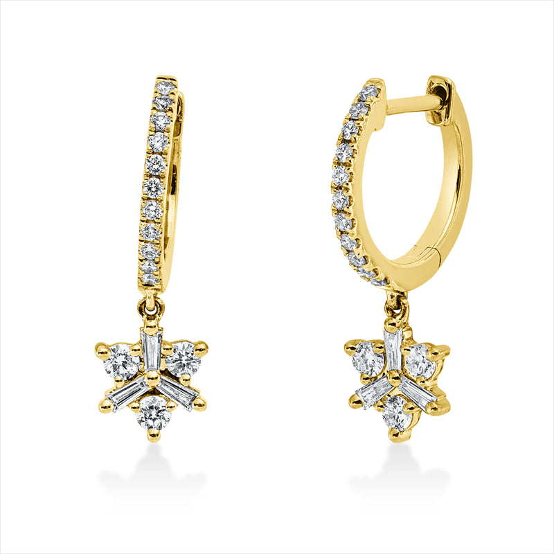 Creolen    aus 750/-18 Karat Gelbgold mit 34 Diamanten 0