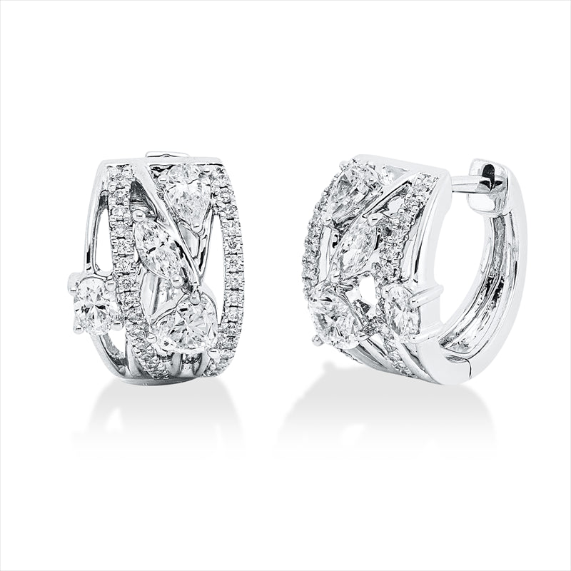 Creolen    aus 750/-18 Karat Weißgold mit 68 Diamanten 0