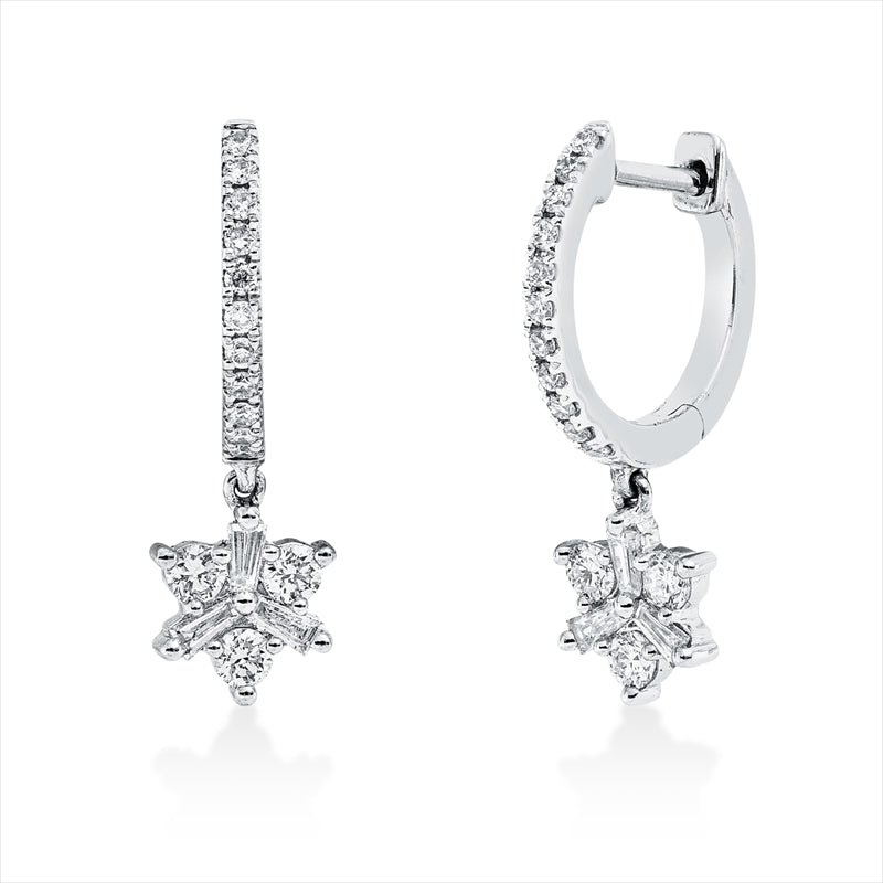 Creolen    aus 750/-18 Karat Weißgold mit 34 Diamanten 0