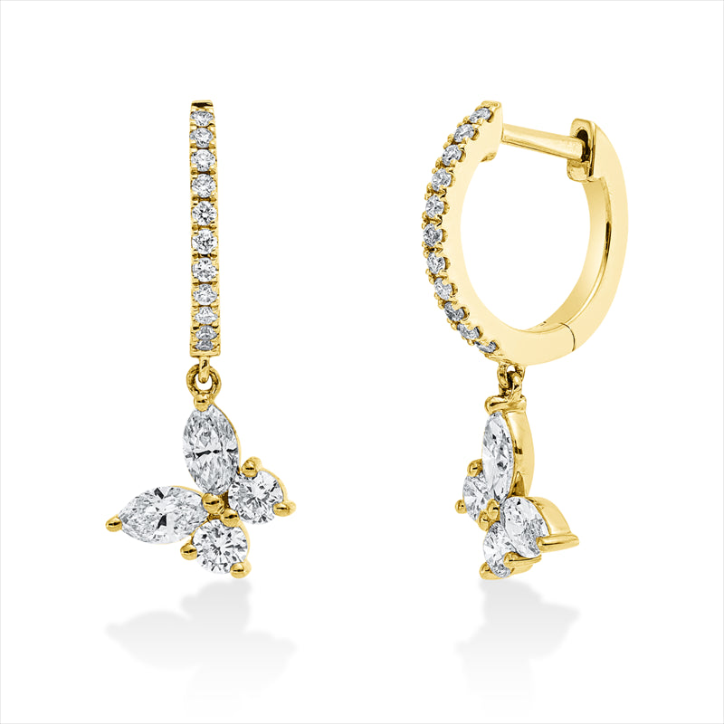 Creolen    aus 750/-18 Karat Gelbgold mit 30 Diamanten 0