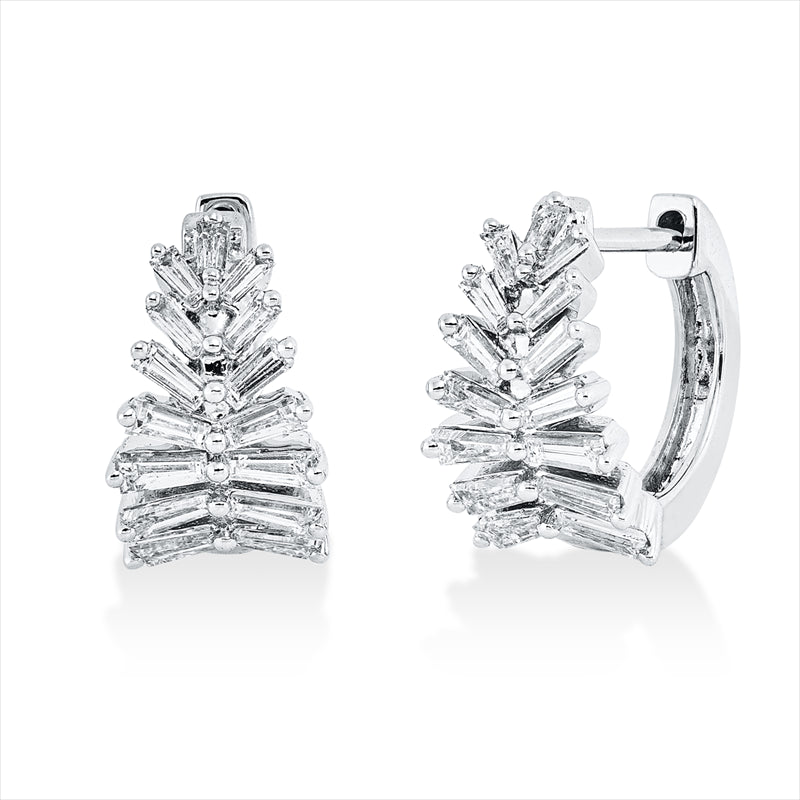 Creolen    aus 750/-18 Karat Weißgold mit 30 Diamanten 0