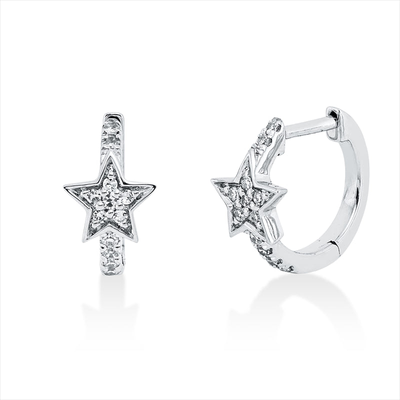 Creolen    aus 750/-18 Karat Weißgold mit 24 Diamanten 0